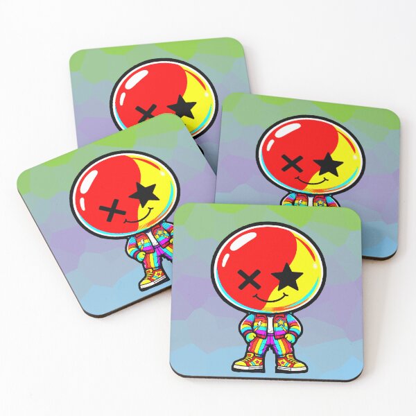 Item preview, Character Head Ball Red Yellow Eyes Star X Retro 90s designed and sold by AstronautMerch.