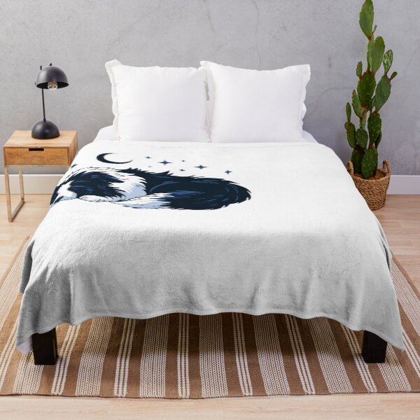 Item preview, Sleeping Border Collie Dog Moon Stars designed and sold by NicolasGlowArt.