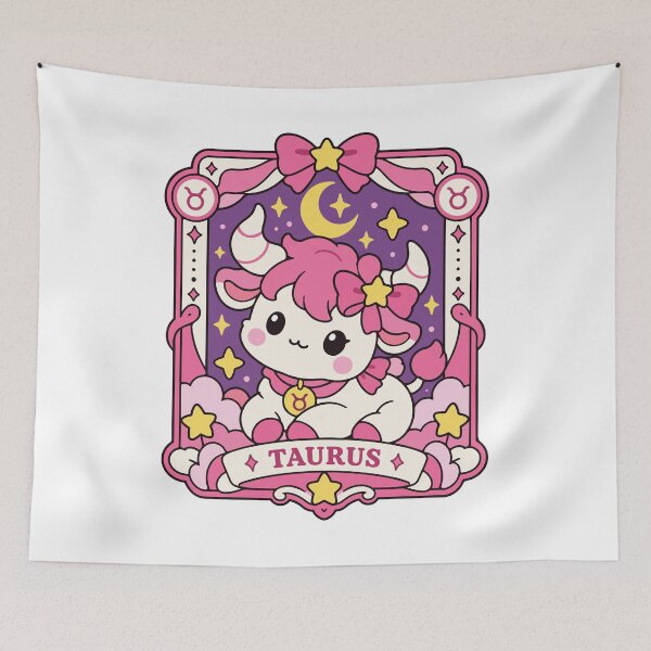 Item preview, Cute Taurus Zodiac Bull Kawaii Astrology Illustration designed and sold by FemmePod.