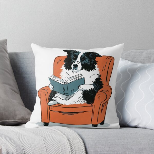 Item preview, Smart Border Collie Dog Reading Book Lover designed and sold by NicolasGlowArt.