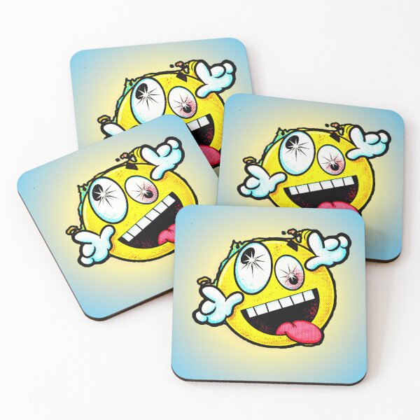 Item preview, Crazy Yellow Face Funny Bulging Eyes Tongue Out Retro designed and sold by AstronautMerch.
