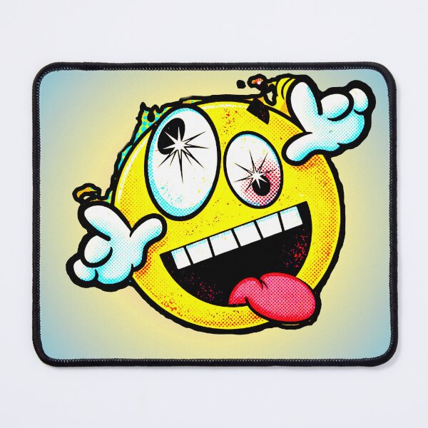 Item preview, Crazy Yellow Face Funny Bulging Eyes Tongue Out Retro designed and sold by AstronautMerch.