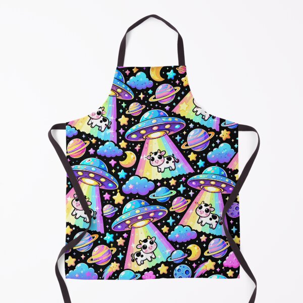 Item preview, Cute Rainbow UFO Cow Abduction Space Art designed and sold by Thai Vibe Studio.