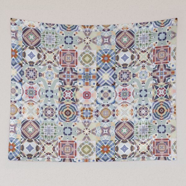 Item preview, Bohemian Azulejo Tile Fabric Design 3 by Jenny Meehan  designed and sold by Jenny Meehan Art Prints and Patterns  .