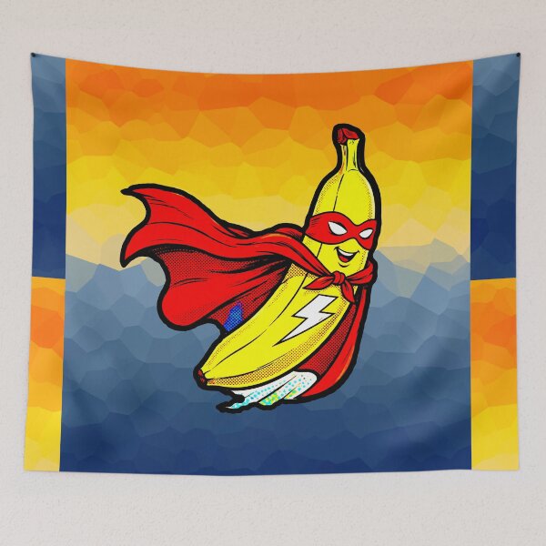 Item preview, Superhero Banana Flying Red Cape Lightning Super Banana Funny designed and sold by AstronautMerch.