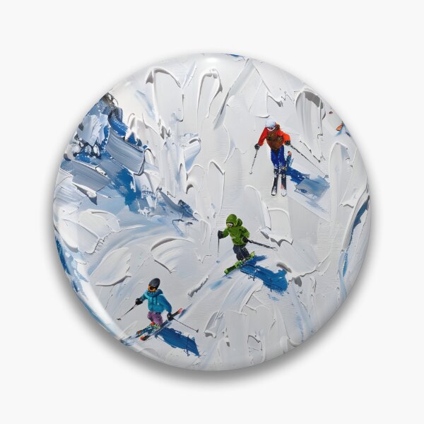 Item preview, Downhill skiing in powder snow – Abstract skiers in the Alps designed and sold by Artdavesalzburg.