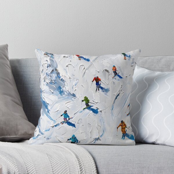 Item preview, Downhill skiing in powder snow – Abstract skiers in the Alps designed and sold by Artdavesalzburg.