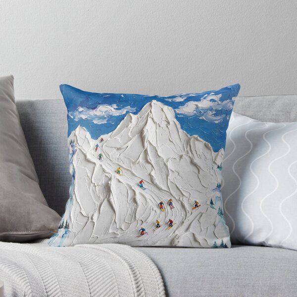 Item preview, Majestic peak – skiers in deep snow designed and sold by Artdavesalzburg.