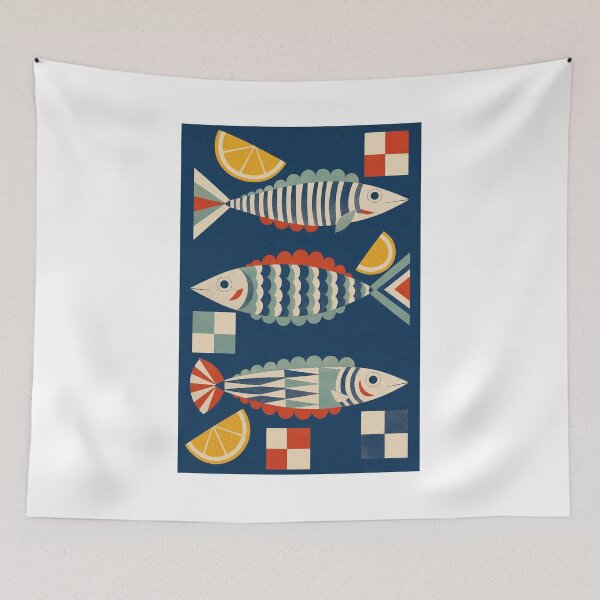 Item preview, Paper Fish Parade Retro Kitchen Wall Art designed and sold by granitvit.