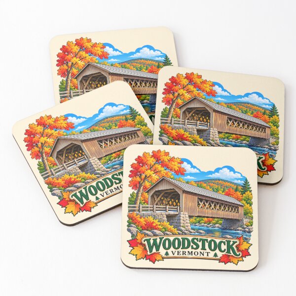 Item preview, Woodstock, Vermont - Historic Middle Covered Bridge in Autumn designed and sold by Myra365Art.