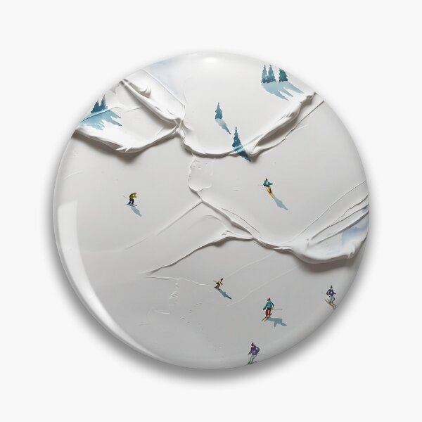 Item preview, Minimalist winter dream – skiers in white powder snow designed and sold by Artdavesalzburg.