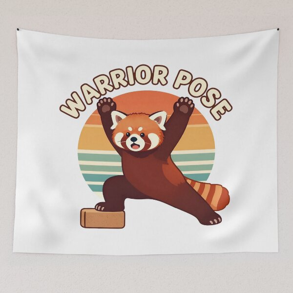 Item preview, Warrior Pose Startled Red Panda Yoga designed and sold by Odd Even Number.