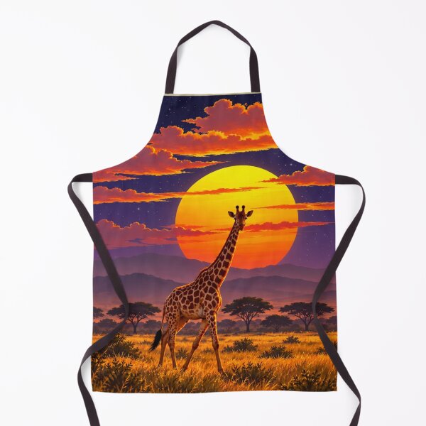 Item preview, African Sunset Giraffe Under a Starry Sky designed and sold by aliyehc.