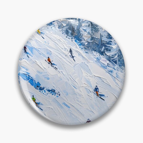 Item preview, Blue winter forest – skiers in deep powder snow designed and sold by Artdavesalzburg.
