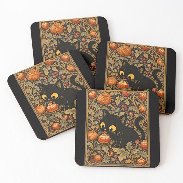 Item preview, William Morris Cat Floral Botanical designed and sold by PurrfectHome.