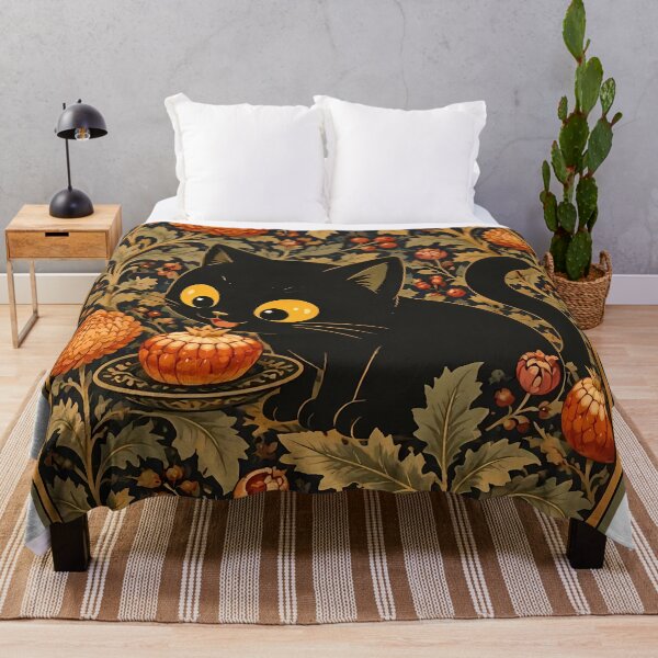 Item preview, William Morris Cat Floral Botanical designed and sold by PurrfectHome.