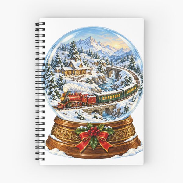 Item preview, Snow Globe Railway Routes – Winter Steam Train Illustration designed and sold by narinzoon.