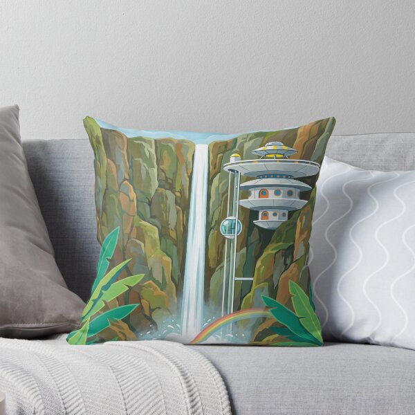 Item preview, Retro Sci-Fi Jungle Waterfall Station Vintage Space Age Art designed and sold by Islaelswhere.
