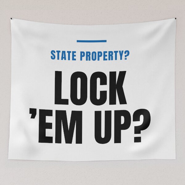 Item preview, State Property? Lock ’Em Up? - Viral Fishing Spot Meme Quote designed and sold by ModdiesColors.
