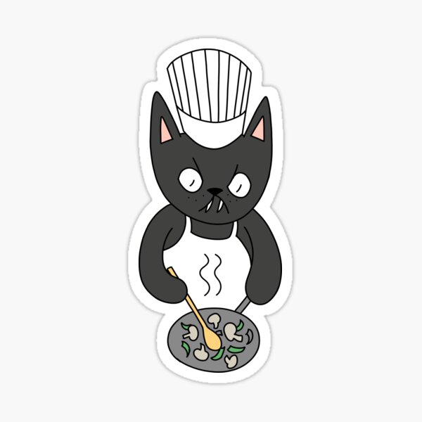 Item preview, MEAN CAT Chef - black designed and sold by motherbrainart.