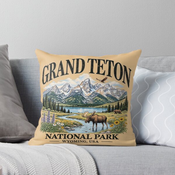 Item preview, Grand Teton National Park Vintage 90s, Retro Wyoming Mountain Lake USA Nostalgia Moose designed and sold by lcnsdjstrtry.