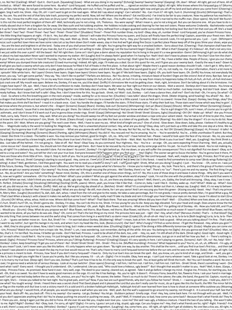 entire shrek script by Jijarugen
