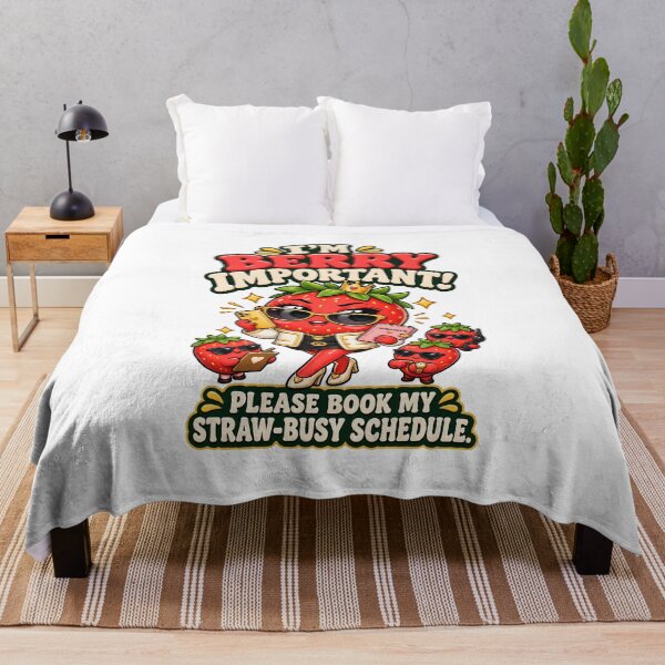 Item preview, Berry Important Funny Strawberry Pun Art designed and sold by Flamocha.