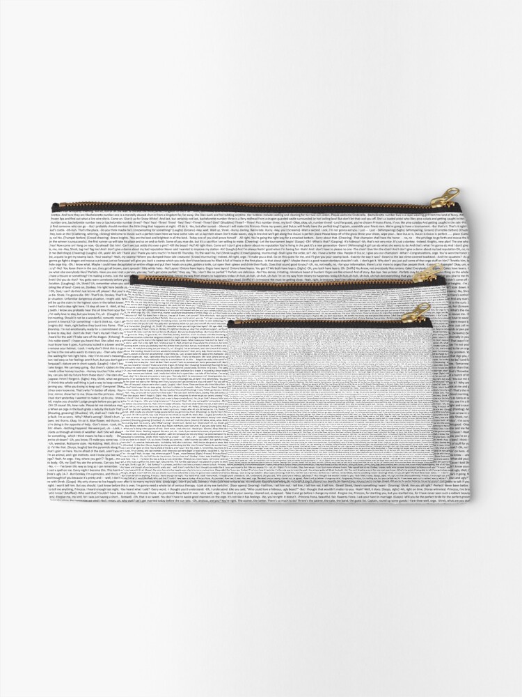 Alternate view of entire shrek script Zipper Pouch