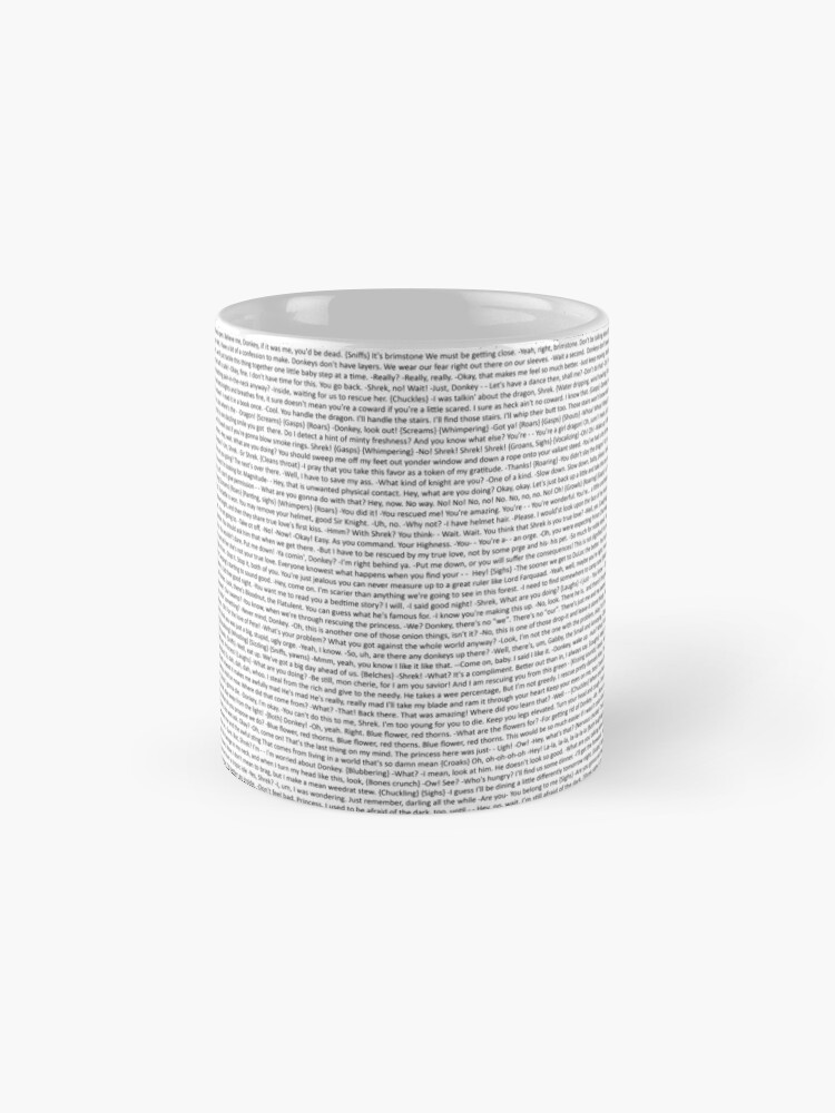 Alternate view of entire shrek script Mug