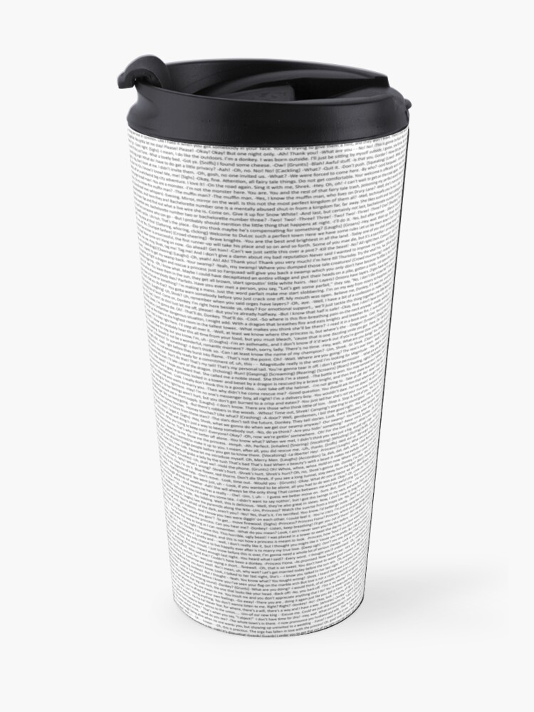 Alternate view of entire shrek script Travel Mug