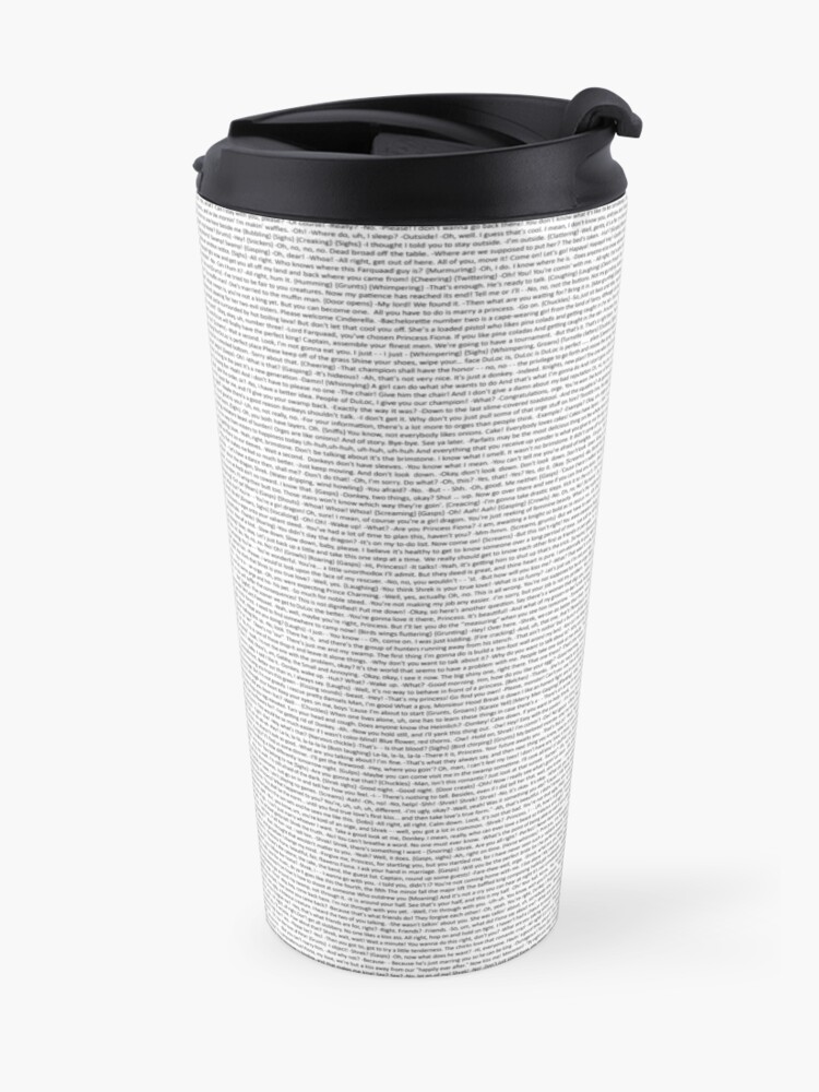 Alternate view of entire shrek script Travel Mug