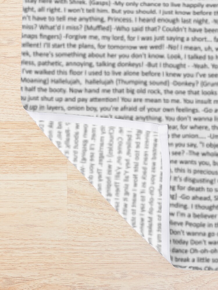 Alternate view of entire shrek script Shower Curtain