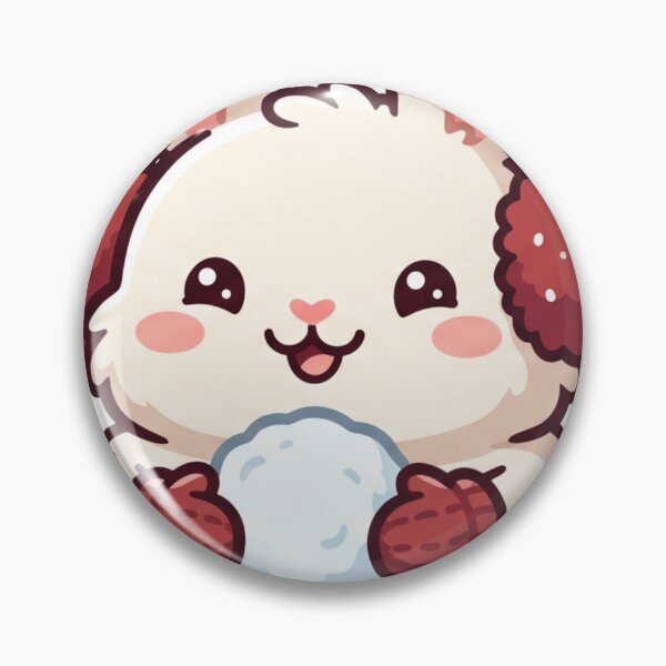 Item preview, Cute White Bunny in Red Earmuffs Holding a Snowball designed and sold by AdornOutfits.