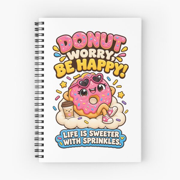 Item preview, Donut Worry Be Happy Cute Donut Pun designed and sold by Flamocha.