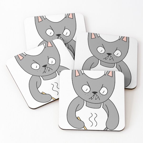 Item preview, MEAN CAT Chef - gray designed and sold by motherbrainart.