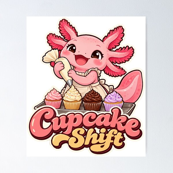 Item preview, Cupcake Shift – Funny Axolotl Cupcake Baker & Cake Decorator designed and sold by HH Design House.