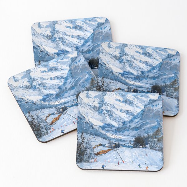 Item preview, Alpine panorama in Wengen – skiing against a majestic mountain backdrop designed and sold by Artdavesalzburg.
