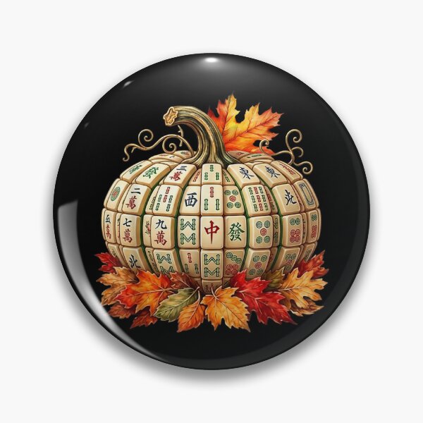 Item preview, Mahjong Pumpkin Fall Leaves Autumn Mahjong Chinese Game designed and sold by Gargamal.
