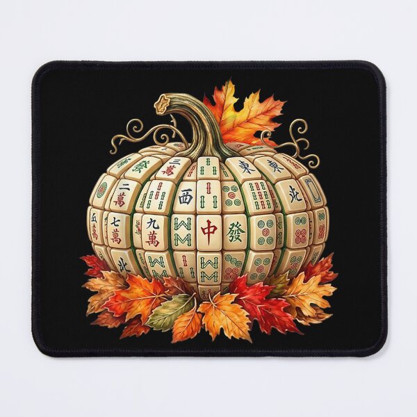 Item preview, Mahjong Pumpkin Fall Leaves Autumn Mahjong Chinese Game designed and sold by Gargamal.