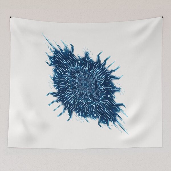 Item preview, Neon Blue Circuit Core – Computer Virus Futuristic Cyber Tech Art designed and sold by Genius Geek.