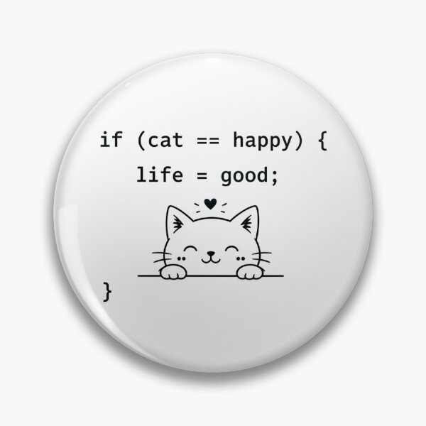 Item preview, If Cat == Happy – Life = Good Black designed and sold by CtrlAltLaugh.