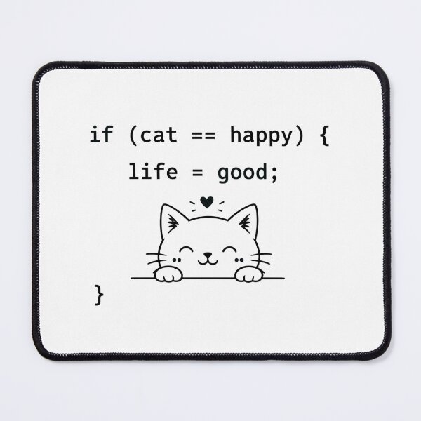 Aperçu de l'œuvre Si le chat est heureux – la vie est belle Noir créée et vendue par CtrlAltLaugh.