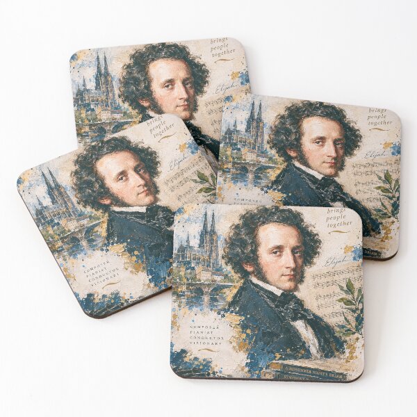 Item preview, Felix Mendelssohn Classical Music Painting – Vintage Composer Portrait designed and sold by GalleryKauffeld.