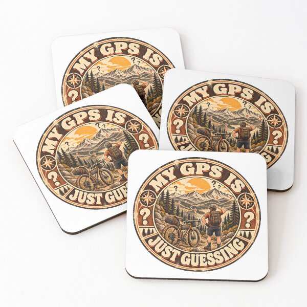 Item preview, My GPS Is Just Guessing Retro Gravel Biking Stamp designed and sold by Win Hardy.