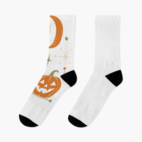 Item preview, Mid Century Modern Halloween Black Cat Pumpkin Moon Long Sleeve designed and sold by Gargamal.