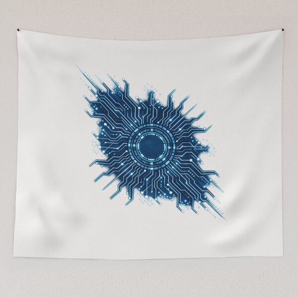 Item preview, Blue Circuit Core – Computer Virus Futuristic Cyber Tech Art designed and sold by Genius Geek.