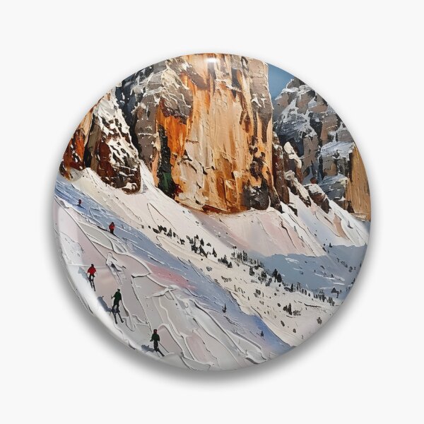 Item preview, Three Peaks in winter – skiers in front of a striking rocky backdrop designed and sold by Artdavesalzburg.