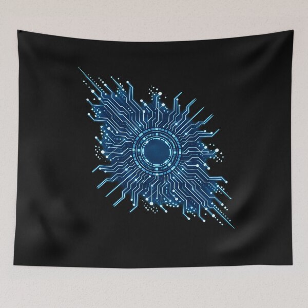 Item preview, Blue Circuit Core – Computer Virus Futuristic Cyber Tech Art designed and sold by Genius Geek.