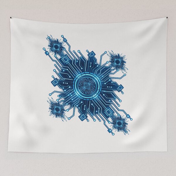 Item preview, Chip Blue Circuit Core – Computer Virus Futuristic Cyber Tech Art designed and sold by Genius Geek.
