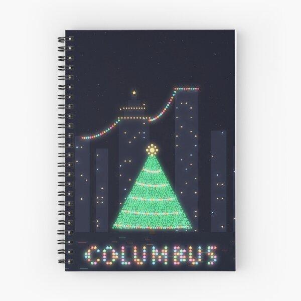 Item preview, Columbus Ohio Christmas Lights Skyline | Holiday Night Design designed and sold by Robert Lucio.